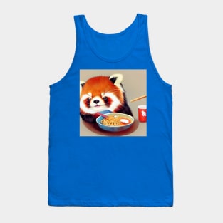 Kawaii Red Panda Eating Ramen Tank Top